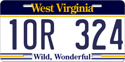 WV license plate 1OR324