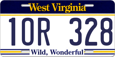 WV license plate 1OR328