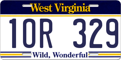 WV license plate 1OR329