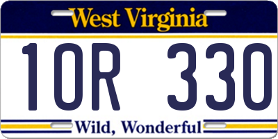 WV license plate 1OR330