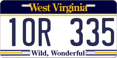 WV license plate 1OR335