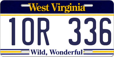 WV license plate 1OR336