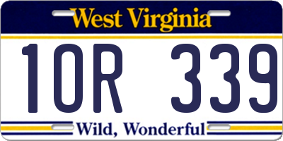 WV license plate 1OR339
