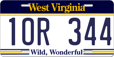 WV license plate 1OR344