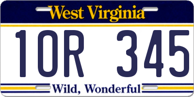 WV license plate 1OR345