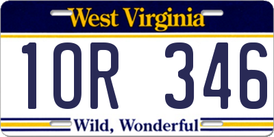 WV license plate 1OR346