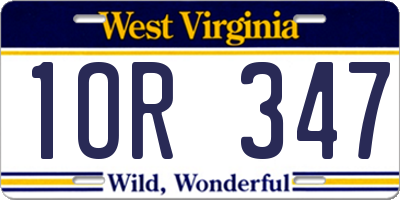 WV license plate 1OR347