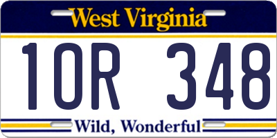WV license plate 1OR348