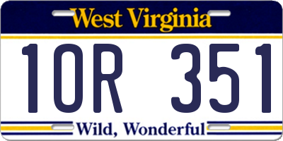 WV license plate 1OR351