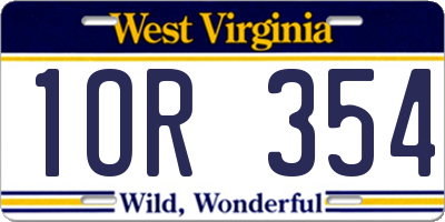 WV license plate 1OR354