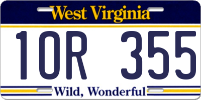 WV license plate 1OR355