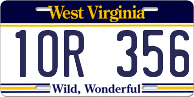 WV license plate 1OR356