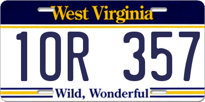WV license plate 1OR357