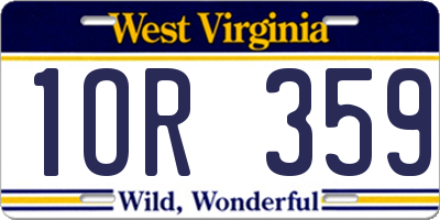 WV license plate 1OR359