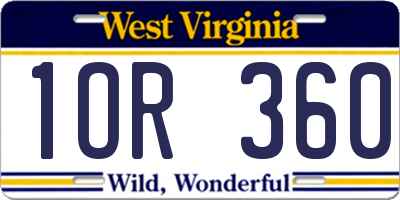 WV license plate 1OR360