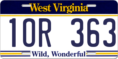 WV license plate 1OR363