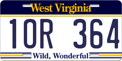 WV license plate 1OR364