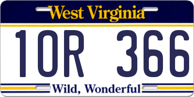 WV license plate 1OR366
