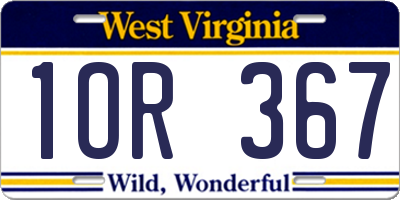 WV license plate 1OR367