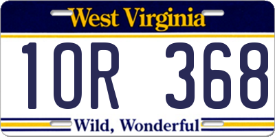 WV license plate 1OR368