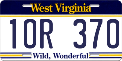 WV license plate 1OR370