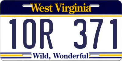 WV license plate 1OR371