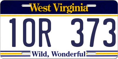 WV license plate 1OR373