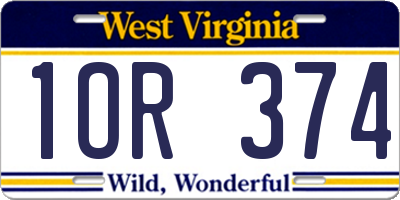 WV license plate 1OR374
