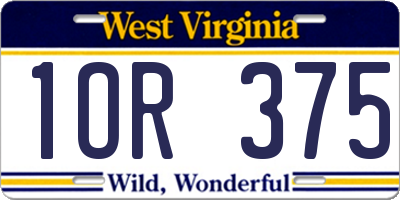 WV license plate 1OR375