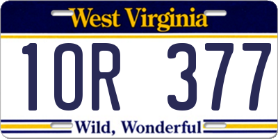 WV license plate 1OR377