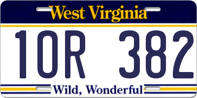 WV license plate 1OR382