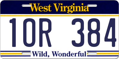WV license plate 1OR384