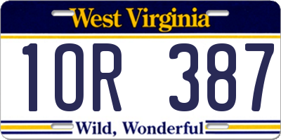 WV license plate 1OR387