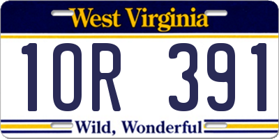 WV license plate 1OR391
