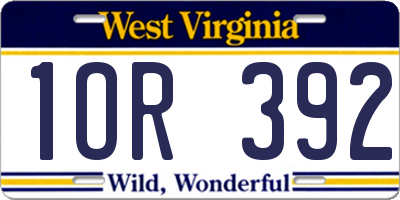 WV license plate 1OR392