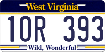 WV license plate 1OR393