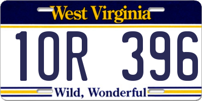 WV license plate 1OR396