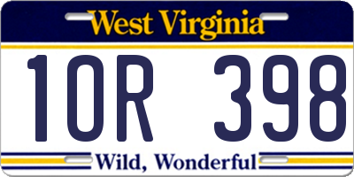 WV license plate 1OR398