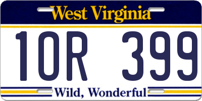WV license plate 1OR399