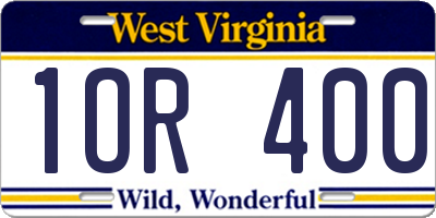 WV license plate 1OR400