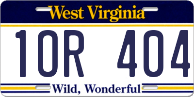 WV license plate 1OR404