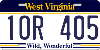 WV license plate 1OR405