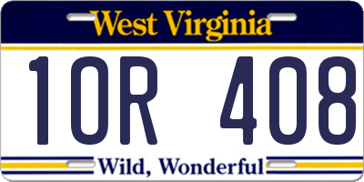 WV license plate 1OR408