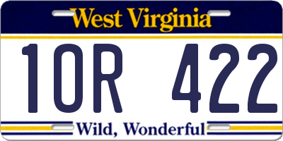 WV license plate 1OR422