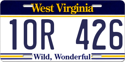 WV license plate 1OR426