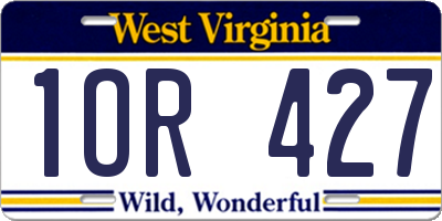 WV license plate 1OR427