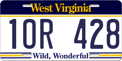WV license plate 1OR428