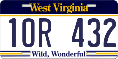 WV license plate 1OR432