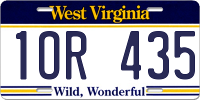 WV license plate 1OR435