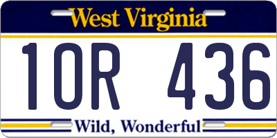 WV license plate 1OR436